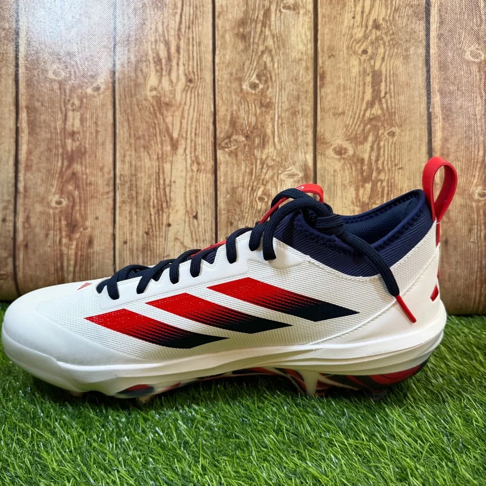 Adidas Adizero Impact TPU 2.0 USA Baseball Cleats Mens size 13 White Red Navy